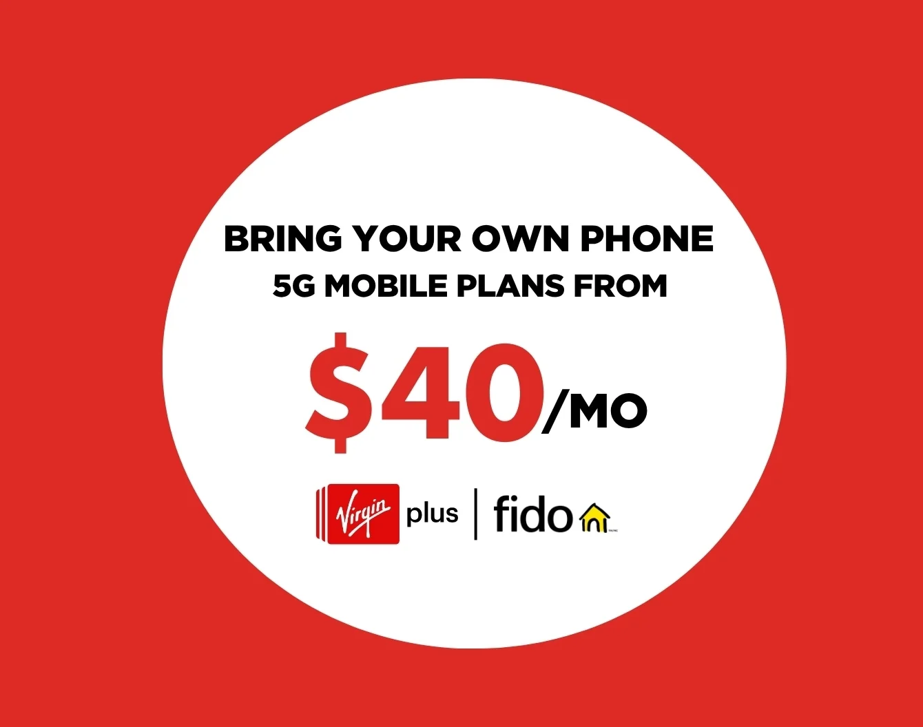A white circle contains "phone plans from $40/month" 